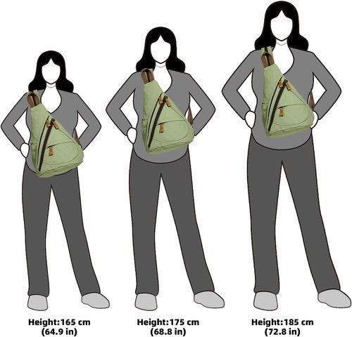 KL928 Canvas Sling Bag - Stylish Small Crossbody Backpack for Men & Women | Matcha Green