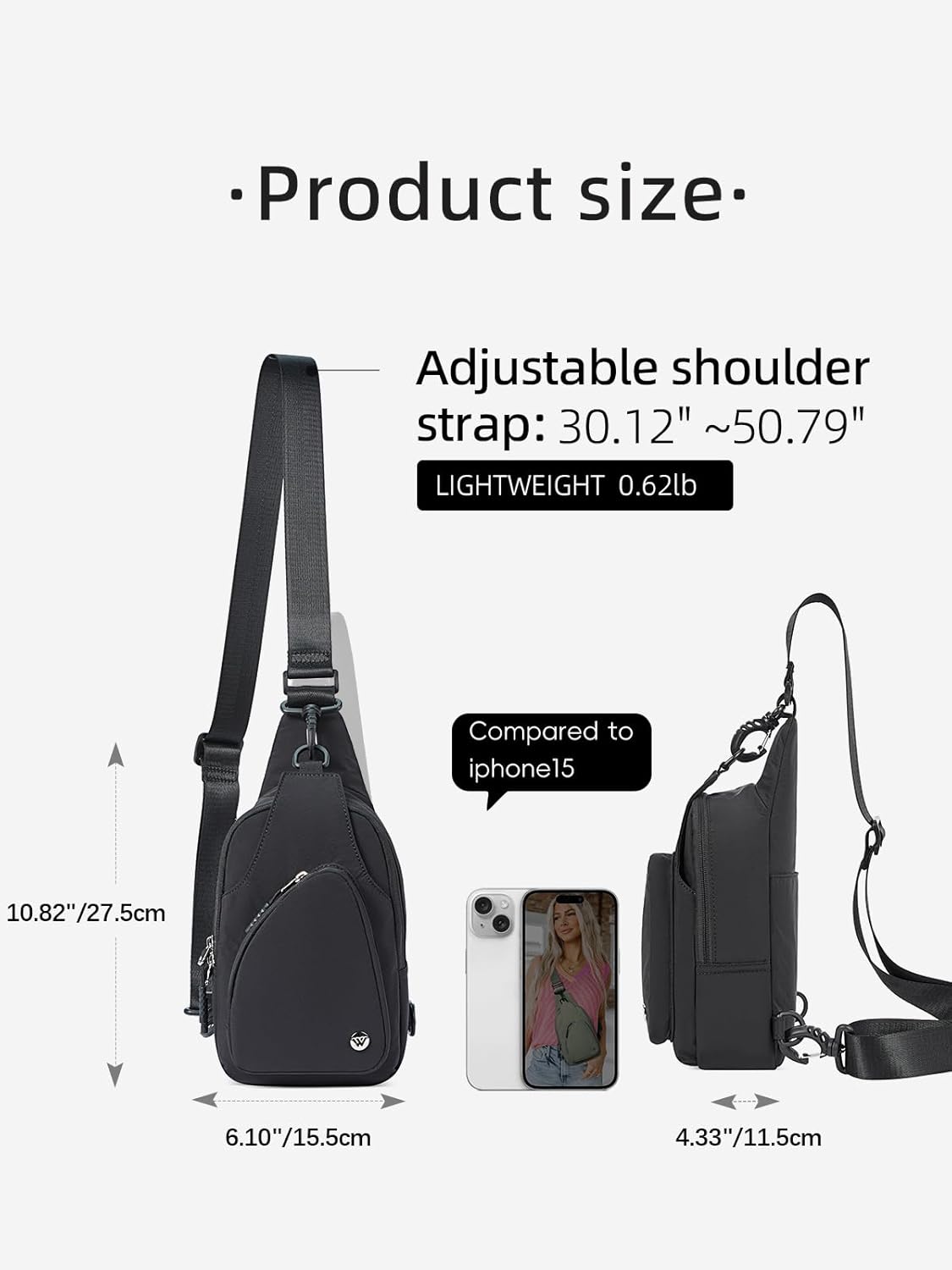 Westbronco Small Sling Bag - Lightweight Nylon Crossbody Backpack for Women | Ideal for Travel & Daily Use
