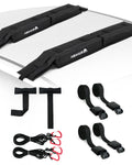 Abahub Soft Roof Rack Pads with 2 Tie Down Straps, 2 Tie Down Ropes, 2 Hood Loops and Storage Bag, for Surfboard, Kayak, Canoe, Heavy Duty Universal Car Roof Racks System