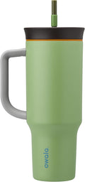Owala 40 oz Stainless Steel Travel Tumbler - Triple Layer Insulation, Spill-Resistant Lid & Straw, Green