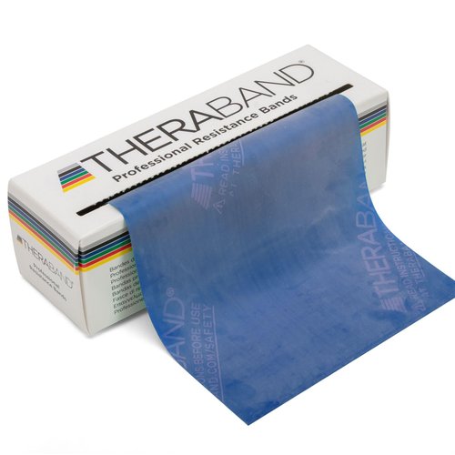 THERABAND Resistance Bands, 6 Yard Roll Professional Latex Elastic Band For Upper & Lower Body, Core Exercise, Physical Therapy, Pilates, Home Workouts, Rehab, Blue, Extra Heavy, Level 5