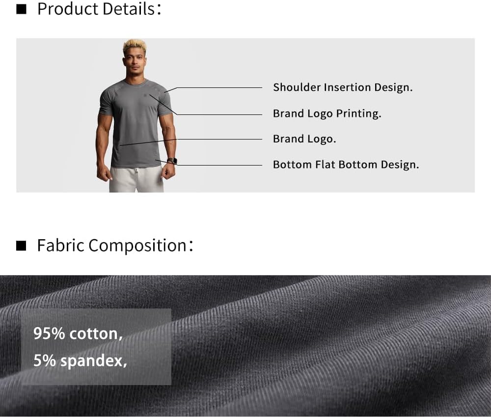 Skiennix Men's Athletic T-Shirts - Breathable Wicking Fabric - Casual Short Sleeve Crew Neck