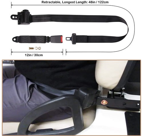 Bravokit Retractable Golf Cart Seat Belts Kit, Universal Retractable Seatbelts Fits Club Car EZGO TXT&RXV Yamaha Drive Club Car DS (Set of 4)