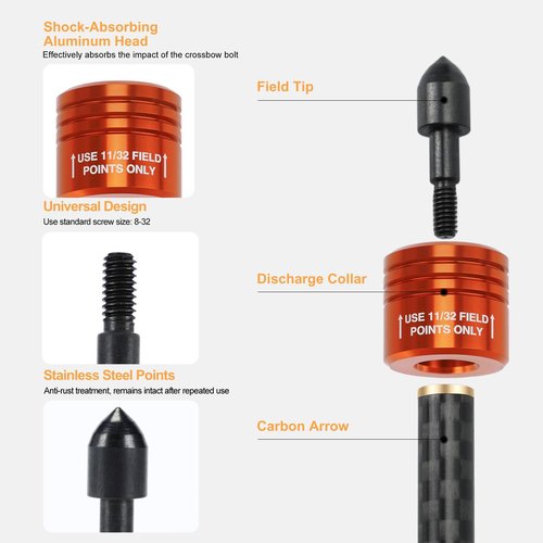 LWANO Crossbow Bolt Decocking Head - Compatible with Most Bolts | 2-Pack for Safe Decocking