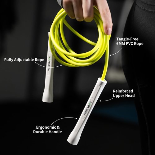 Hererope 6MM PVC Jump Rope - Unbreakable Handles for Speed & Tricks | Adjustable for Indoor & Outdoor Fitness