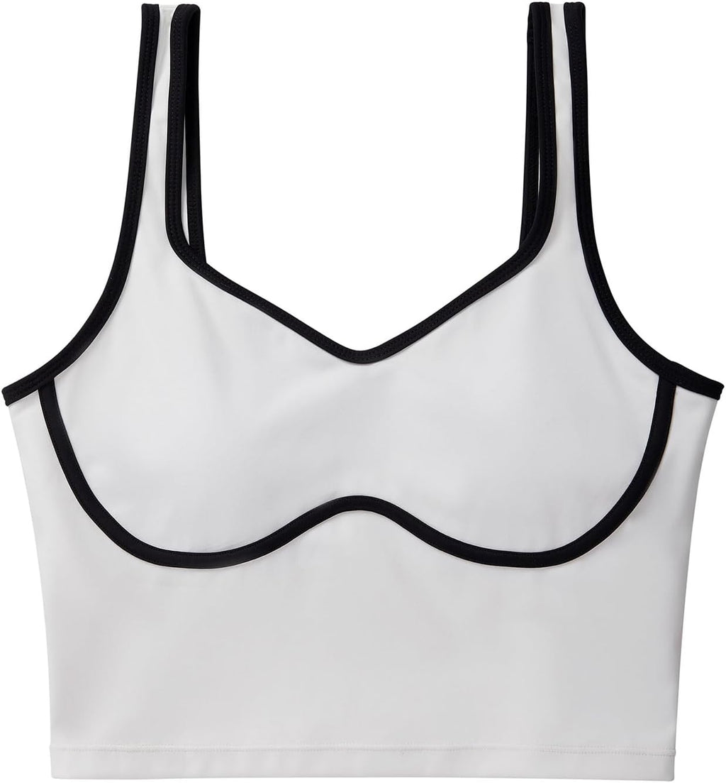SUUKSESS Sports Bra - Sweetheart Neckline Padded Workout Crop Top for Women | Comfortable Fit