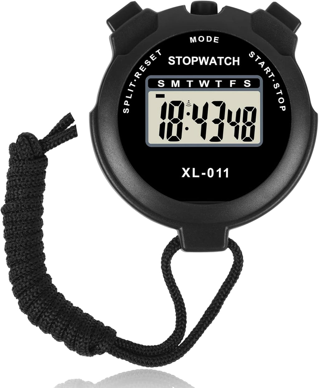 Vicloon Digital Sports Timer - Large Display Stopwatch with Single Lap Split & Alarm | Black