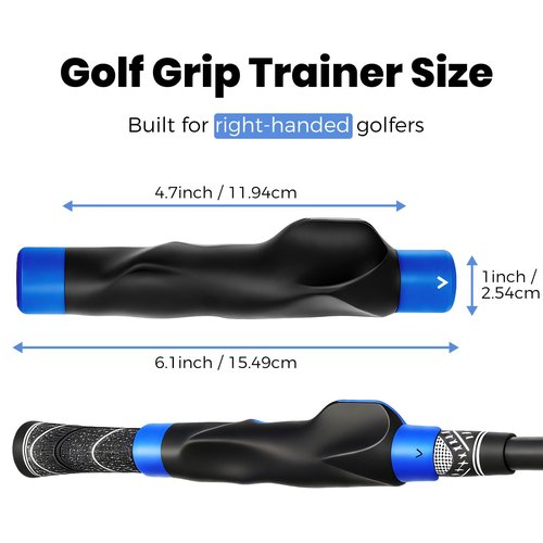 honharo Golf Grip Trainer – Right-Hand Swing Trainer & Practice Grip Corrector for Proper Hand Position, Muscle Memory & Consistent Swings – Non-Slip, Easy Install, Fits Most Clubs – Great Golf Gift for Men & Dads