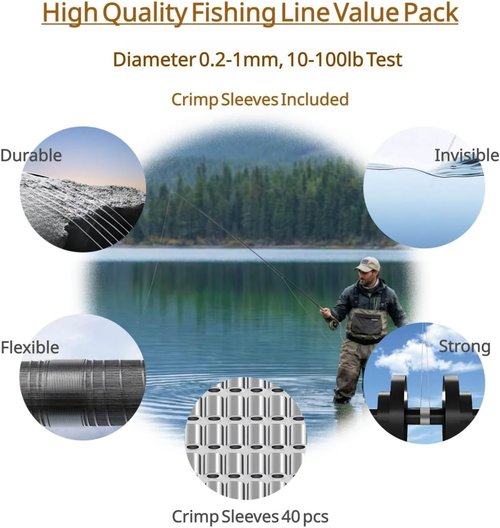 Aboda Clear Fishing Line - Strong Invisible Nylon Wire | 0.2-1 mm, 8-100 lb Test for Crafts & Decorations
