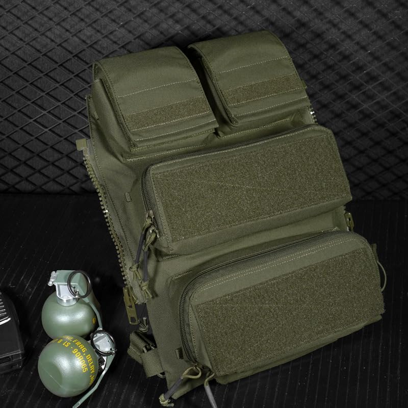 KRYDEX RG Tactical Modular Zip On Backpack for JPC2.0 CPC AVS Vest - Zipper Molle Back Panel
