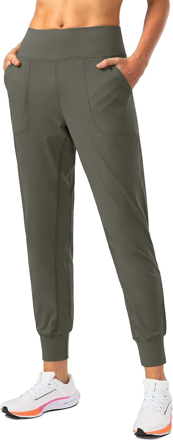 Soothfeel Women's Joggers with Zipper Pockets Petite/Regular/Tall High Waisted Athletic Workout Yoga Pants Joggers for Women