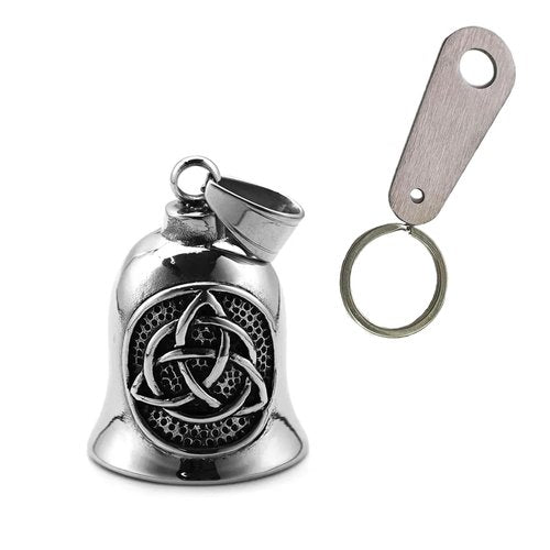 Celtic Trinity Knot Motorcycle Ride Bell, Stainless Steel Guardian Motorcycle Angel Bell, Guard Riding Safety Accessories Luck Charm