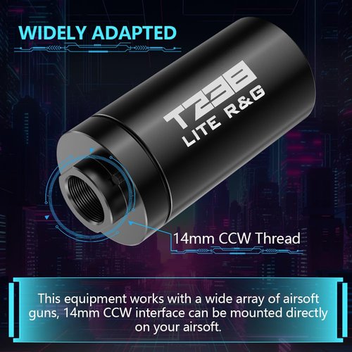 T238-LITE R&G Airsoft Tracer Unit, Spitfire Tactical Muzzle Flash Simulator for Airsoft/Gel Blaster with 14mm CCW Threaded Interface