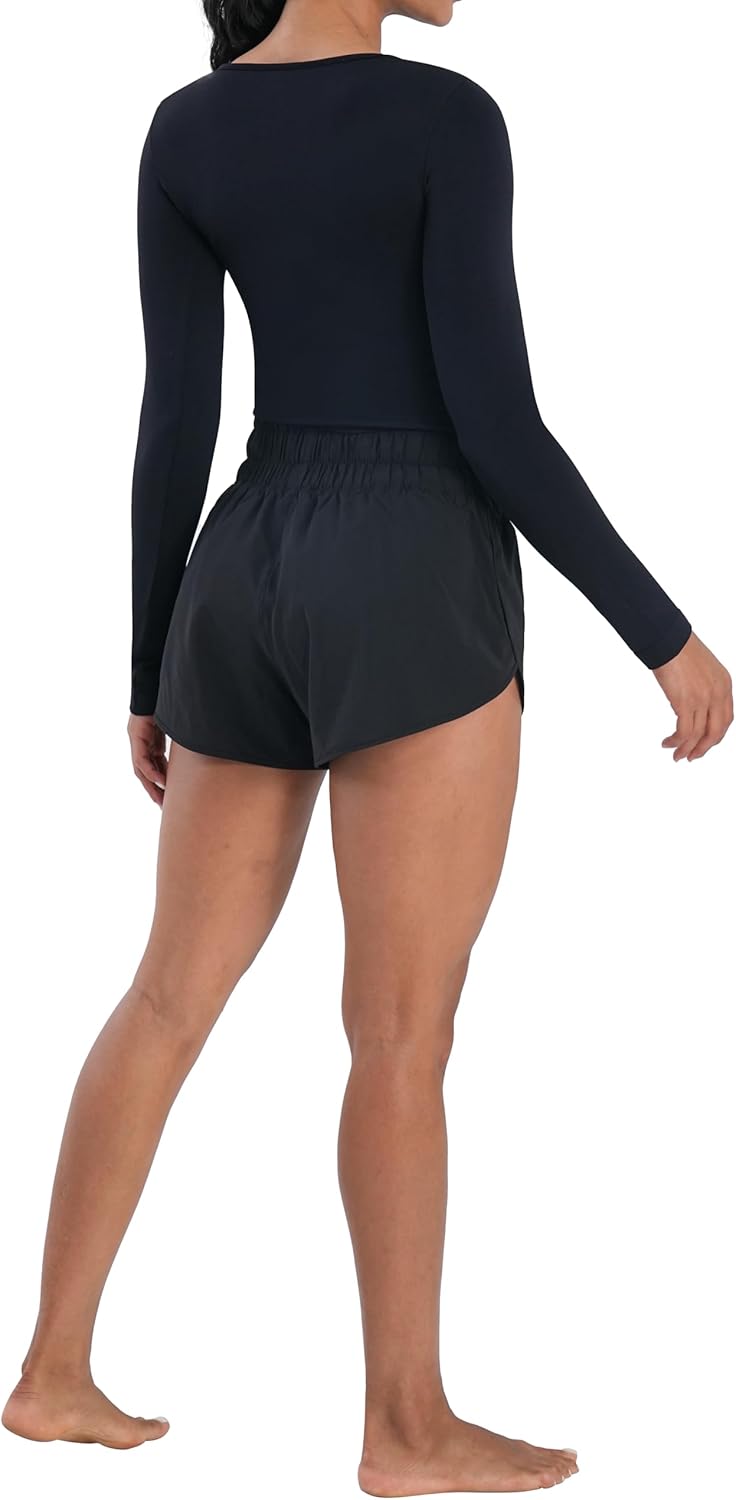 Sunzel High Waisted Running Shorts for Women - Quick Dry Mesh Liner & Zipper Pockets | Gym Workout