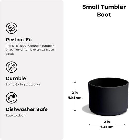 Hydro Flask Tumbler Boot - Silicone Bottom Protector Sleeve for Small Black Tumblers