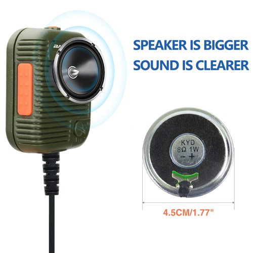 BAOFENG AR-152 Tactical Speaker Mic Shoulder Microphone Volume Adjustable Military Grade Handheld Speaker UV-5R UV-82 BF-888S RETEVIS TYT Pxton BTECH Kenwood Radios