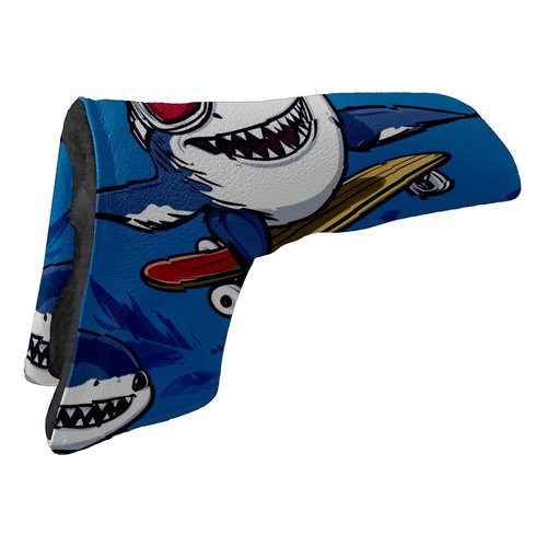 Golf Club Head Covers for Blade Putter, Waterproof Leather Headcovers for Golf Clubs, Ideal Golf Accessories Gift for Men Women (Shark)