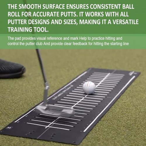 MELE LINKS Golf Indoor Putting Green Mat with Alignment Training Aid Arc for Right/Left-Hand Golfer Golf Accessories Putter Tool 30 x 8.27 Inch Putter Training Aid Hitting Practice Mat