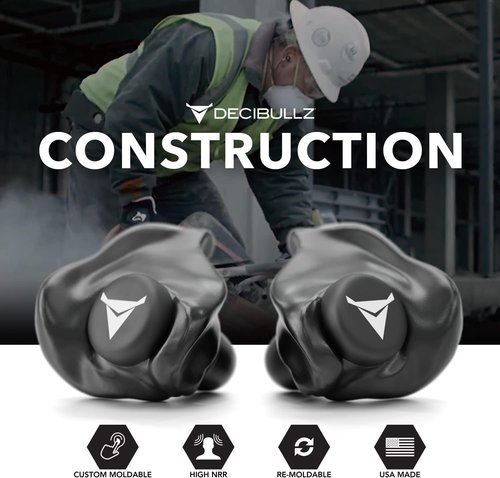Decibullz Custom Molded Earplugs - Pro Pack Bundle in Black for Ultimate Noise Reduction