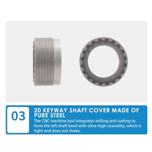 Threaded Bottom Bracket, Tapered Design with Screws Fat Bike Bottom Bracket 177mm Width for Snow Cycling Winter Adventure Riders Fat Tire Biking and All-Terrain Cold Weather Riding