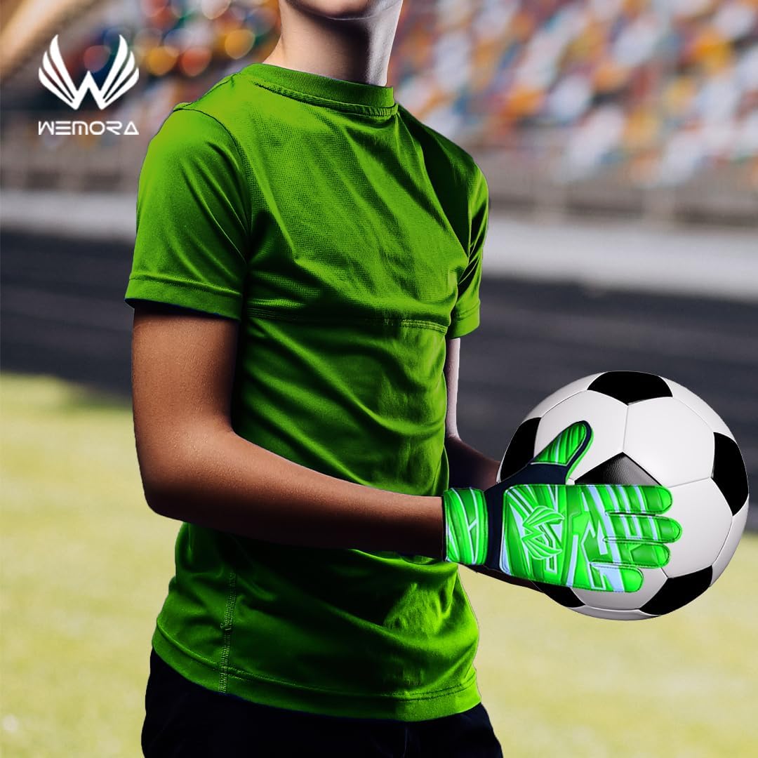 Soccer Goalie Gloves - 4mm Anti-Slip Grip for Kids & Youth | Strong Performance for Junior Players