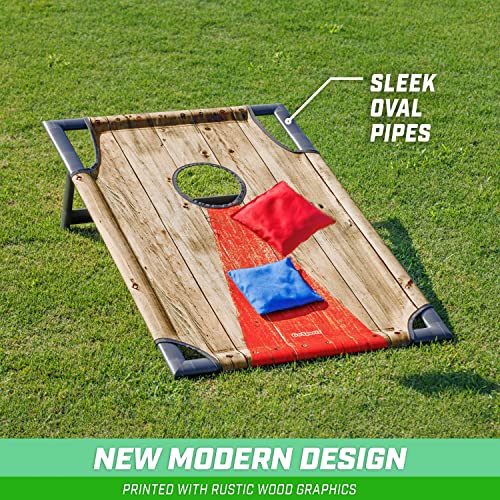 Rustic GoSports Portable Cornhole Set with Carry Case - Outdoor Lawn Bean Bag Toss Game