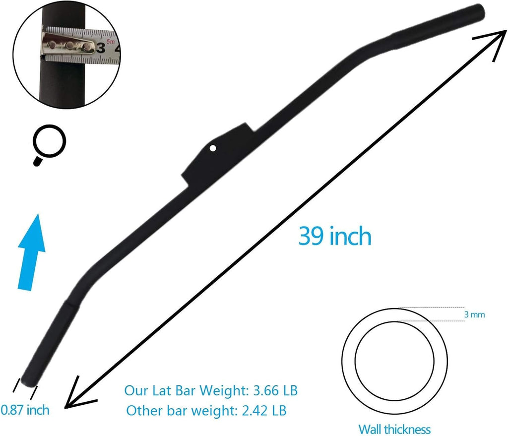 Skiennix Lat Pulldown Bar - 29/39/48 Inch Wide Grip with Non-Slip Handle for Home Gym Training