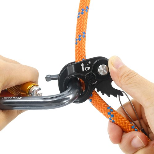NewDoar Rope Ascender Lightweight Rope Clamp Ascender Riser Adjuster Fits 8-13mm Rope Self-Locking Grip for Rock Climbing,Protection Rescue,Rappelling,Gear Equipment(Black)