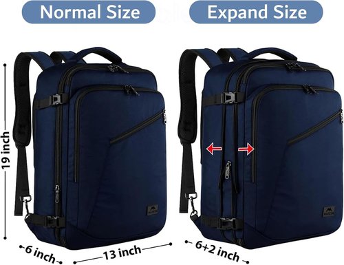 MATEIN Weekender Backpack - Large Capacity Travel Suitcase with Expandable Design | Blue