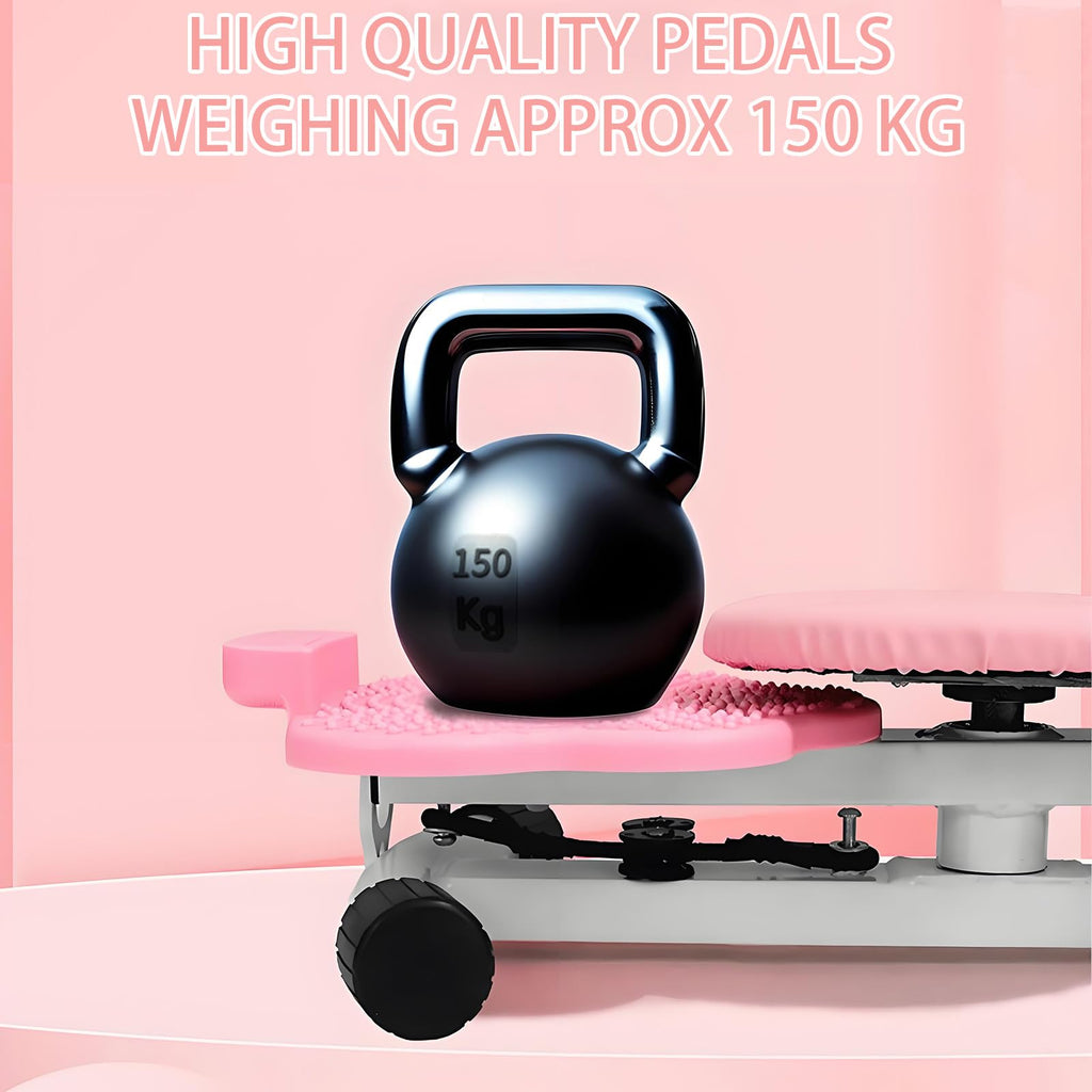 Waist Twisting Machine With Resistance Band - 360° Rotating Waist Twister Board For Core Workout Abdominal Fat Loss, Noiseless Ab Twister Machine, 330 Lbs Weight Capacity Gym Equipment (Pink)