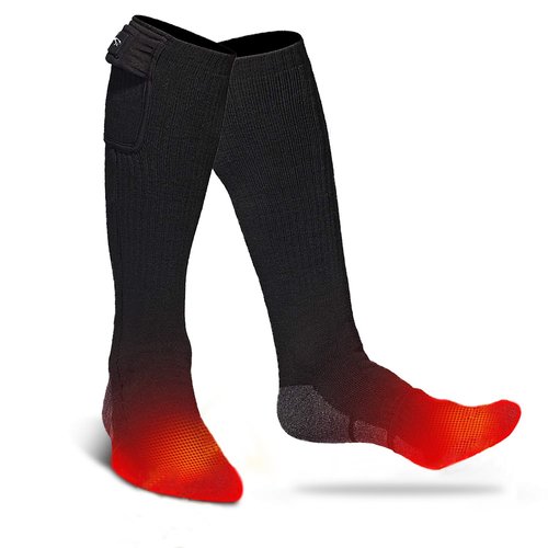 SNOW DEER Heated Socks,Upgraded 7.4V Rechargeable Battery Electric Socks for Men Women,Winter Cold Weather Warm Socks for Huting Fishing Camping Hiking Skiing Foot Warmer (M)
