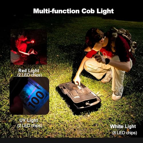 High Lumens Flat LED Flashlight with Digital Display, USB-C Rechargeable, Waterproof