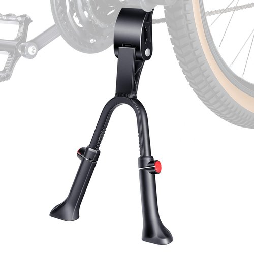 WSDCAM Bike Kickstand, Adjustable Double Legs Bicycle Kick Stands for 24”-29” Adult Bikes, Aluminum Alloy Kickstand Non-Slip Center Mount for Mountain, Road, Cargo Bike, Auxiliary Bicycle Repair Tool