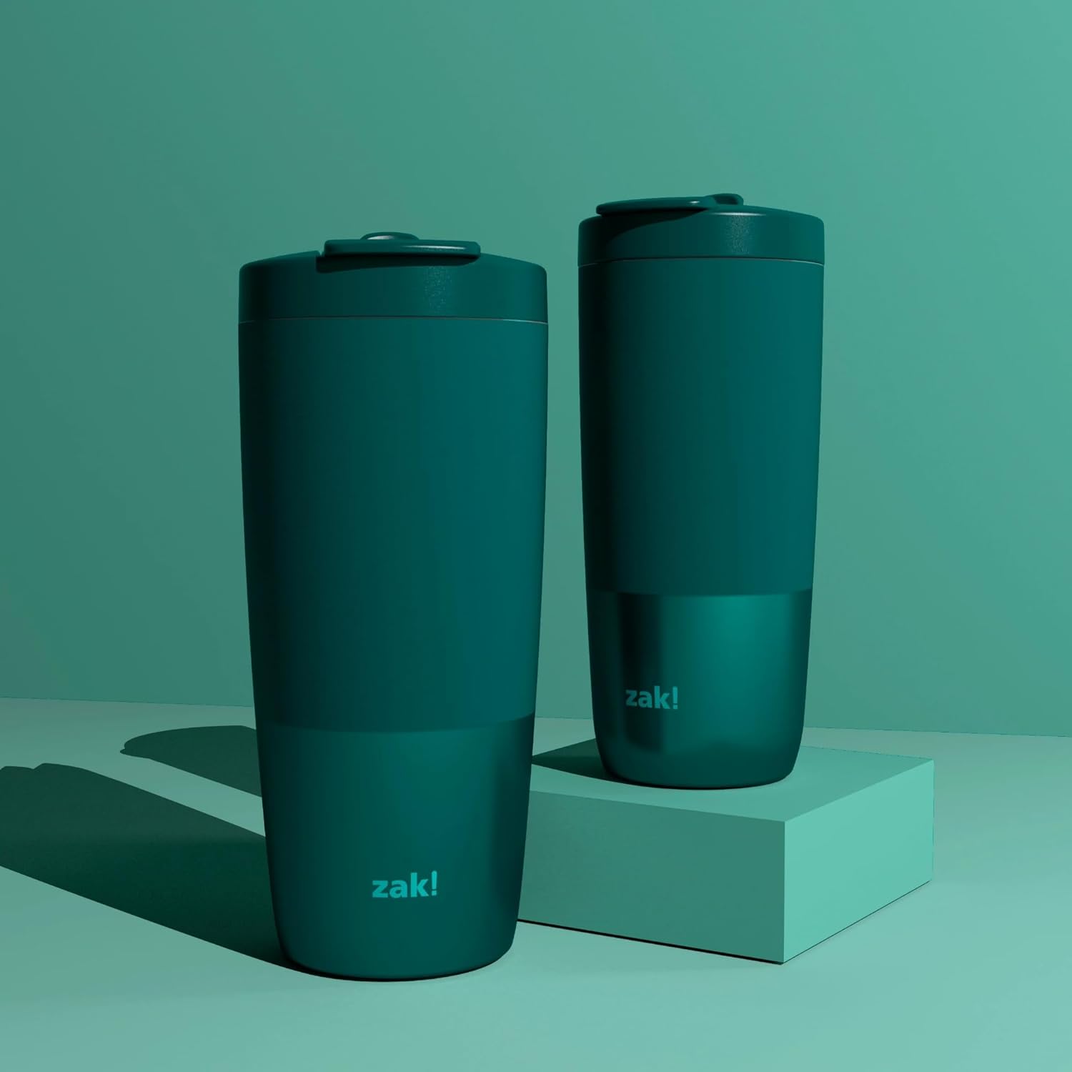 Zak Designs Sutton 2-in-1 Tumbler - 30 oz Jade - Durable Stainless Steel, Double-Wall Insulation, Leak-Proof Lid