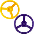 Skiennix Steering Wheel Playset - 2 Pack Plastic Pirate Ship Wheels for Kids | Outdoor Playground Fun (Purple, Yellow)