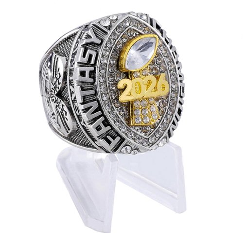 guancrown 2026 Fantasy Football Championship Ring Award Prize Trophy Sports Winner MVP FFL Ring (Ring and Stand, Size 8)
