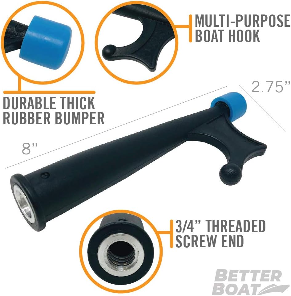 Skiennix Telescoping Boat Hook Pole - Durable Docking Stick with 3/4" Thread Screw End | Marine Boating Accessory