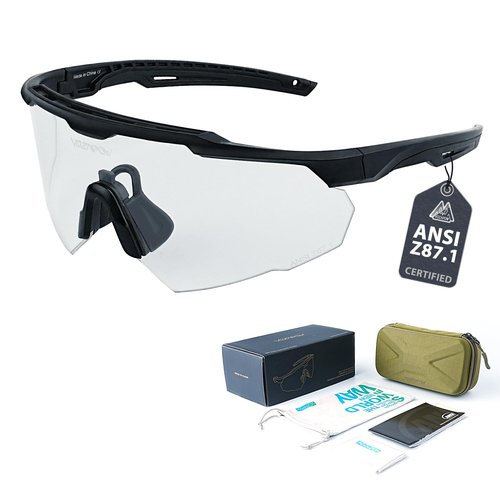 VOZAPOW Shooting Glasses Anti Fog with High Definition Lenses, ANSI Z87.1 Certified Tactical Safety Glasses for Men Women