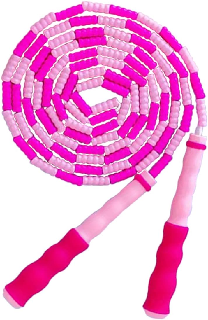 Skiennix Jump Rope - Soft Beaded Adjustable Skipping Rope for Kids & Adults | Tangle-Free 9.2Ft