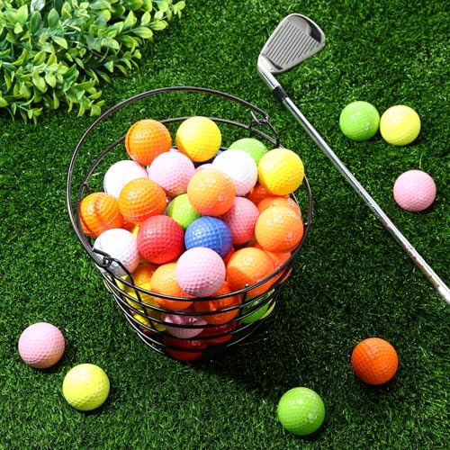 Golf Ball Basket with Handle - Stainless Steel Storage Container for 50 Balls, Black, Variation of 20