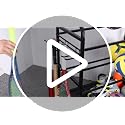 Large Black Ball Storage Rack with Wheels for Garage & Sports Equipment