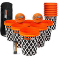 Giant Yard BasketPong Outdoor Game Set with 12 Buckets, 2 Balls & Carrying Bag