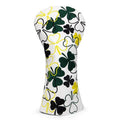 Irish Shamrock Golf Driver Headcover, White Leather Golf Club Covers for Driver,460cc Golf Driver Cover Head Cover for Women or Men Golfer
