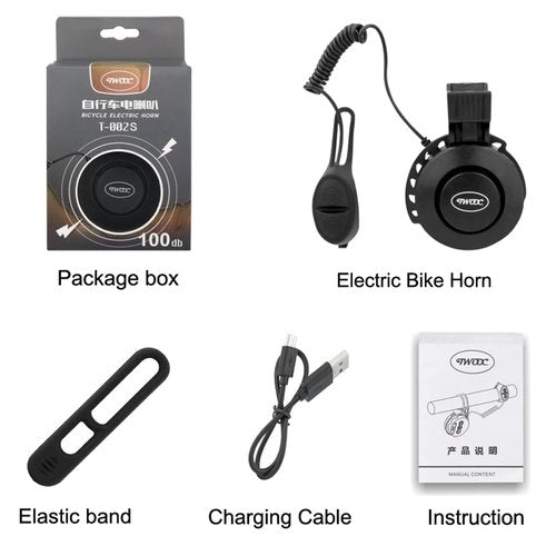 BSSOK Electric Bike Horn, 100-120DB Upgrade Adjustable Volume, Electronic Bicycle Bell Loud, 4 Sound Modes Rechargeable Waterproof Bike Bells for Adults.