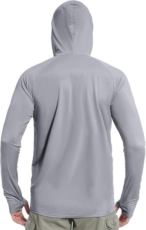 Isnowood Sun Shirt - Men's Long Sleeve UPF 50+ Fishing Hoodie for UV Protection | Ideal for Hiking & Running