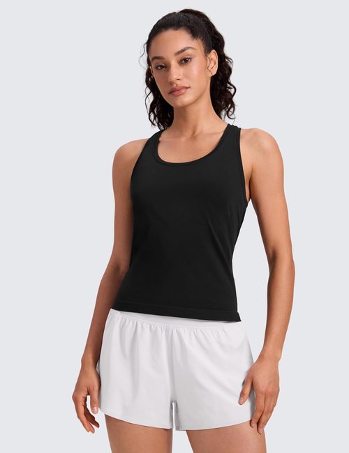 CRZ YOGA Seamless Racerback Tank Top - Breathable Sleeveless Gym Shirt for Women | Ideal for Running & Workouts