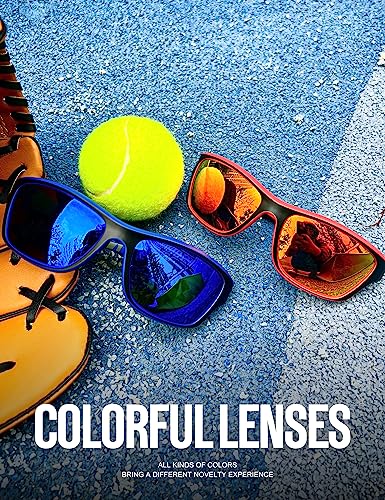 Polarized Sunglasses for Men - Sports UV Protection for Driving, Cycling & Fishing - Ice Blue/Green/Red