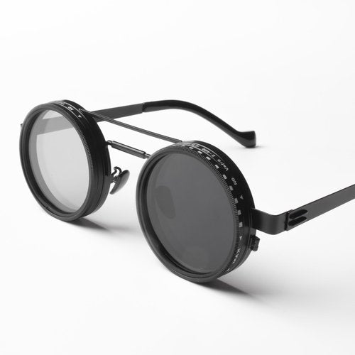 YG Culture Steampunk 360° Rotating ND Filter Sunglasses - Adjustable Tint, UV400 Protection & Lightweight Magnesium Frame for Driving, Outdoor