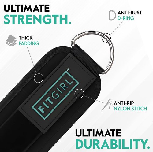 FITGIRL Ankle Strap for Cable Machine - Premium Padded Comfort for Glute Workouts | Home & Gym Use