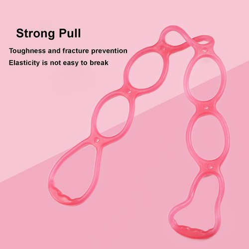 Reicyfang 7 Ring Adjustable Resistance Bands, Back, Foot, Leg, and Hand Stretcher, Arm Exerciser, Home Workout Walking Exercise Workout Bands for Home or Fitness Center (Pink)
